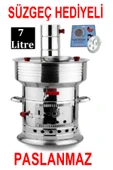sobapark Odunlu Semaver Kömürlü Semaver Odunlu Kömürlü Çay Semaveri Tek Musluklu Semaver 7 Litre - PASLANMAZ - 1