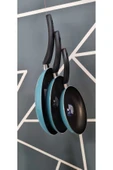 Mehtap Tava 3lü Set 18-22-26 Cm Teflon Yanmaz Yapışmaz Tava Turkuaz Mavii - 4