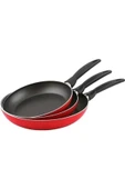 Mehtap 3 Lü Teflon Tava Seti 18-22-26 Cm Kırmızı - 2