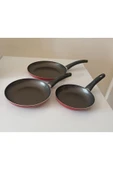 Mehtap 3'lü Tava Seti 18 + 22 + 26 Cm Bordo - 2