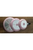 Mehtap TAVA 3 LÜ TAVA SETİ 18+22+26CM PEMBE RENK YANMAZ YAPIŞMAZ TEFLON TAVA - 4