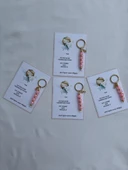 72 Adet Pembe Renk İsme Özel İlk Dişim Çıktı Diş Partisi Diş Buğdayı Hatırası Hediyelik Anahtarlık thumbnail 3