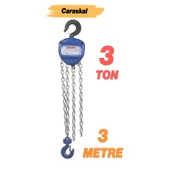 Zincirli Caraskal 3 Ton 3 Metre Profesyonel El Vinc Dayanıklı Yük Kaldırma Makinesi Aparatı Ceraskal thumbnail 2