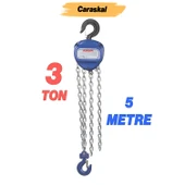 Zincirli Caraskal Ceraskal 3 Ton 5 Metre Profesyonel El Vinç Dayanıklı Yük Kaldırma Makinesi Aparatı thumbnail 2