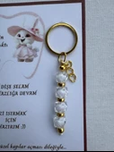 72 Adet Beyaz Renk İsme Özel İlk Dişim Çıktı Diş Partisi Diş Buğdayı Hatırası Hediyelik Anahtarlık - 3
