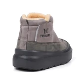 Kadın Füme Günlük Kürklü Bot - Kalın Tabanlı, Fermuarlı - 5