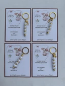 24 Adet Beyaz Renk İsme Özel İlk Dişim Çıktı Diş Partisi Diş Buğdayı Hatırası Hediyelik Anahtarlık thumbnail 2