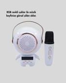 Kablosuz Mikrofonlu Astronot Tasarım Bluetooth Speaker Karaoke - 4