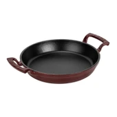 Lava Döküm Yuvarlak Sahan Döküm Demir Yekpare Çift Kulplu Çap(Ø)24cm.-Bordo thumbnail 2