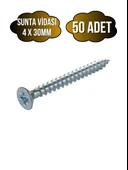 Sunta Vidası 4x30mm Çinko Ahşap MDF Montaj Vidası(4X30MM) 50 ADET thumbnail 1