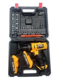 Mager 12V 1.2A  Çift Metal Şanzuman Çift Akülü Darbeli Matkap + 27 Parça Set thumbnail 1