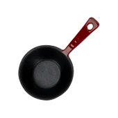 Lava Döküm Yuvarlak Sufle Sos Kabı Döküm Demir Yekpare Saplı Çap(Ø)7cm.-Bordo - 3