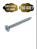 Sunta Vidası 4x35mm Çinko Ahşap MDF Montaj Vidası(4X35MM) 250 ADET thumbnail 1