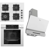 Ferre Steamart-Fryart-Sılentart Serisi Beyaz Set (SC406-WFA + QEP64CB +D081-SA) - Döküm Izgara / 65 cm Ocak thumbnail 1