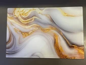 Coşev Temperli Kırılmaz Cam Kesim Panosu 20x30cm Mermer Desen1 - 1