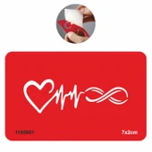 Kalp Nabız Sonsuzluk Tattoo Geçici Dövme Şablonları Kına Kalıpları thumbnail 1