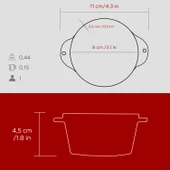 Lava Döküm Yuvarlak Sufle / Sos Kabı. Çap(Ø)8cm.-Bordo - 5