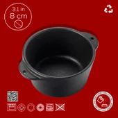 Lava Döküm Yuvarlak Sufle / Sos Kabı. Çap(Ø)8cm.-Bordo - 4