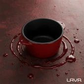 Lava Döküm Yuvarlak Sufle / Sos Kabı. Çap(Ø)8cm.-Bordo - 7