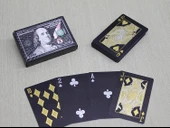 Gümüş Dolar Tasarımlı Siyah İskambil Oyun Kartı - 1