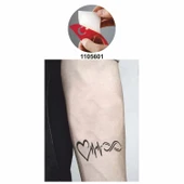 Kalp Nabız Sonsuzluk Tattoo Geçici Dövme Şablonları Kına Kalıpları thumbnail 2