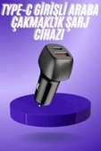 38W USB Type-C Girişli Oto Çakmaklık Araç İçi Hızlı Şarj Çakmaklık Şarj Aleti thumbnail 2