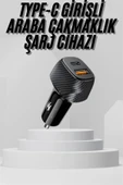 Araç İçi Şarj Cihazı 38W Güç Kapasiteli Type-C Girişli Araba Çakmaklık - 2