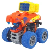 Sürtmeli Dinazor Araçlar - Sesli ve Işıklı - D500-19 - Turuncu thumbnail 1