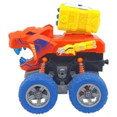 Sürtmeli Dinazor Araçlar - Sesli ve Işıklı - D500-19 - Turuncu thumbnail 2