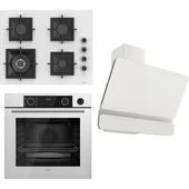 Ferre Flameart Sc Serisi Beyaz Set (SC406-WFA + XE64CB +D081 ) - 65 Cm'lik Kare Döküm Izgara-Wok thumbnail 1