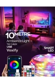 Voxify Tv Arkası 10 Metre Bluetooth Telefon Kontrollü Smart Ambiance Sese Duyarlı Kumandalı Şerit Led Işık thumbnail 1