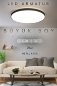 Voxify 24W Büyük Boy Antrasit Renk Kasa Tavana Sıfır Plafonyer Led Armatür Avize Aplik Lambası Gün Işığı thumbnail 1