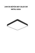 luxshome 30x30cm Büyük Boy 24w Metal Siyah Kasa Tavana Sıfır Led Panel Armatür Avize 6500K Beyaz Işık Ev Ofis - 2
