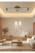 luxshome İkili Modern Prime Eskitme Gold Kasa Led Beyaz Power Ledli Salon Mutfak Oda Hol Ledli Avize thumbnail 1