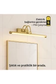 luxshome Pilli Gold Gün Işığı Salon Duvar Apliği Banyo Aydınlatma Ayna Üstü Led Tablo Aplik Loş Işık 3000K thumbnail 3