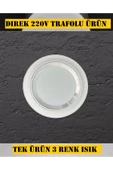 Voxify 7w 3 Renk Gömme Sıva Altı Led Spot Lamba Beyaz Kasa Krom İşlemeli Aydınlatma Salon Mutfak Aydınlatma thumbnail 3
