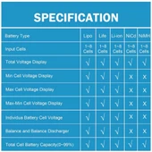RC 1-8S LiPo Li-Ion LiFe NiMH Pil Kapasite ve Voltaj Test Cihazı – Pil Ölçer - 5