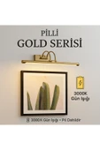 luxshome Pilli Gold Gün Işığı Salon Duvar Apliği Banyo Aydınlatma Ayna Üstü Led Tablo Aplik Loş Işık 3000K thumbnail 1