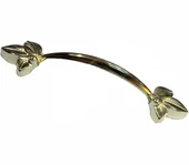 Dekoratif Zamak Yaprak Kulp - 96mm, Sarı, 1 Adet - 1