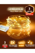 Voxify Peri Led 3 Metre Sarı Pilli 2025 3 Fonksiyonlu Dekoratif Aydınlatma Yılbaşı Çam Ağacı Ev Süsleme thumbnail 1