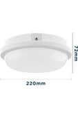 luxshome 30W IP54 Su Geçirmez Yuvarlak LED Bahçe Aydınlatma Lambası, Dış Mekan Tavan Balkon ve Duvar Işığı thumbnail 4