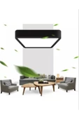 luxshome 30x30 Cm Siyah Kasa Büyük Boy Kare Tavana Sıfır Led Armatür Plofenyer Avize Beyaz Işık thumbnail 3