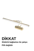 luxshome 35 Cm Gold Kasa Sarı Işık Pilli Değildir Elektrikli Banyo Ayna Tablo Aydınlatma Flüt Kuğu Led Aplik thumbnail 1