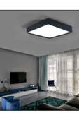 luxshome 30x30cm Büyük Boy 24w Metal Siyah Kasa Tavana Sıfır Led Panel Armatür Avize 6500K Beyaz Işık Ev Ofis - 4