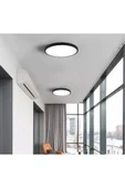 luxshome Modern Tavana Sıfır Led Avize Buz Beyazı Işık Salon Mutfak Oturma Odası Avize Siyah Metal Kasa - 7