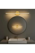 luxshome Modern Kablosuz Tak Çalıştır Ledli Pilli Aplik Banyo Tablo Ayna Aydınlatma Eskitme Gold Pil Dahildir thumbnail 3