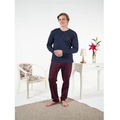 Estiva Penye İnterlok Kareli Uzun Kol Erkek Pijama Takım thumbnail 1
