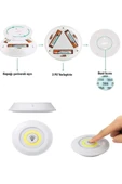 Voxify Pilli Uzaktan Kumandalı Yapışkanlı Kablosuz Pilli Led 3'lü Spot Lamba Beyaz Işık 6500K thumbnail 2