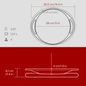 Lava Döküm Yuvarlak Saç Kavurma Tavası Döküm Demir Yekpare Çift Kulplu Kayın Servis Ahşabı Çap(Ø)28cm.-Bordo thumbnail 5