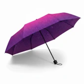 CCL Manuel Kısa 8 Telli Pongee Kumaş Desenli Şemsiye (103G-1) GKH thumbnail 3